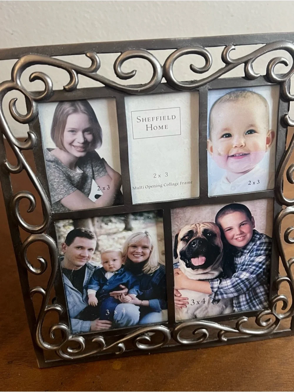 Sheffield Home Matt Silver‎ Scroll Five Opening Photo Frame Collage 3x4 2x3